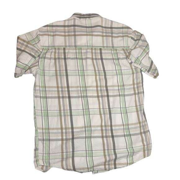 Y2K GUnit Heavyweight Men Large Button Down‎ Shirt Cotton Plaid Short Sleeve - Picture 2 of 5